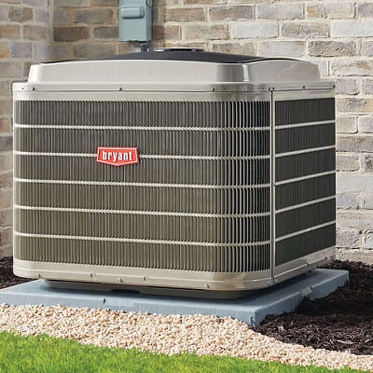 High-efficiency HVAC condenser unit installed beside a Michigan home